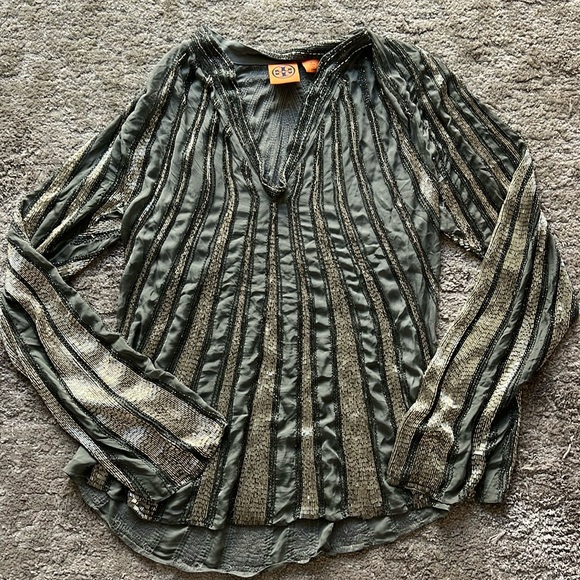 Beaded Tory Burch top size 6